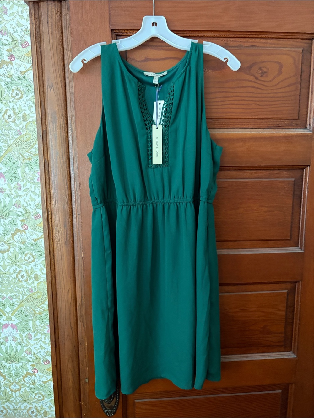 41 Hawthorn Teal Green Textured Neckline Blouse